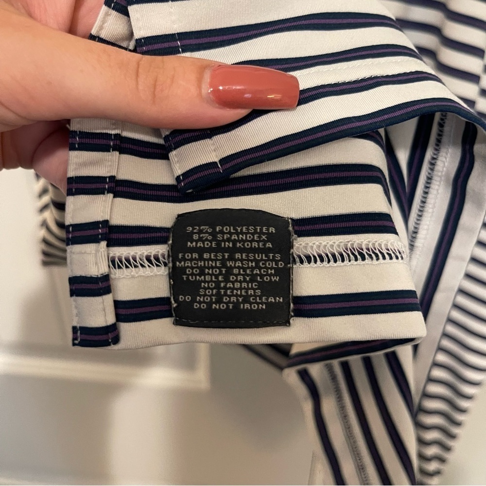 turtleson Striped Performance Golf Polo - Picture 6 of 8